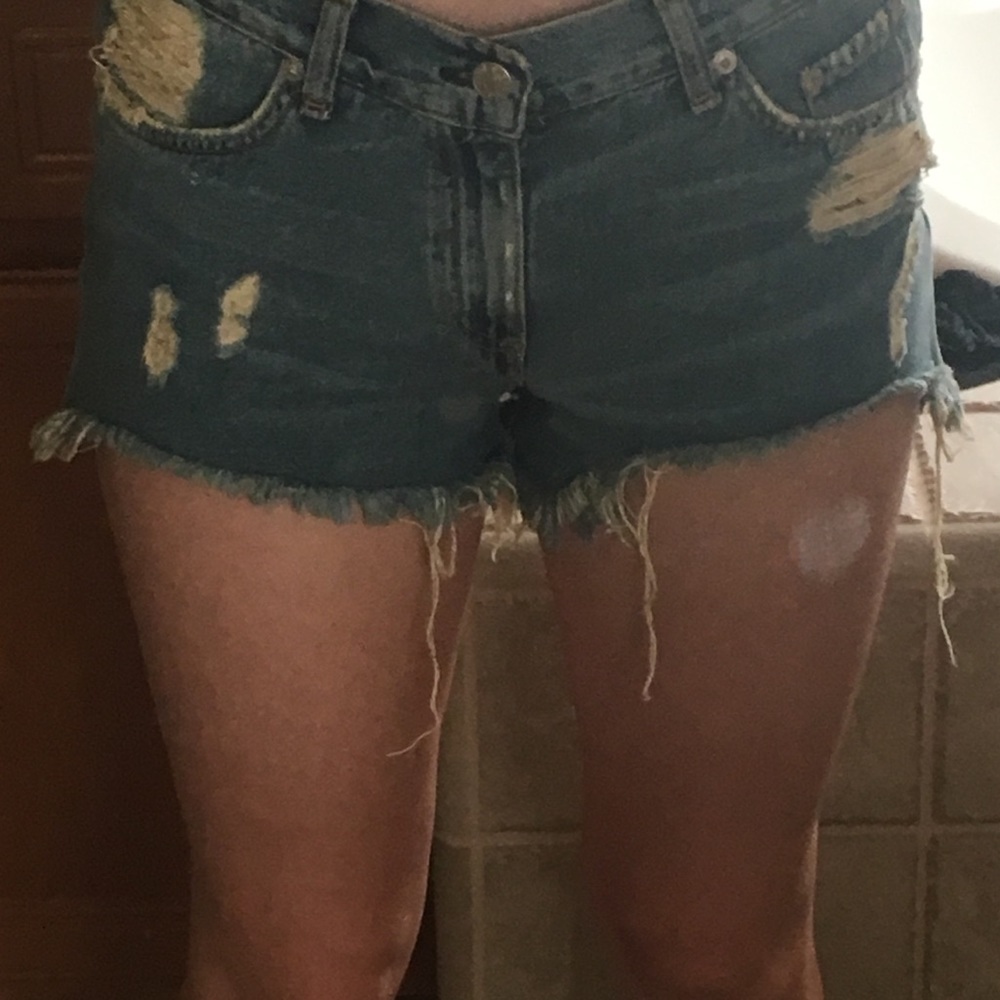 Rag and Bone Winnie distressed jean shorts
